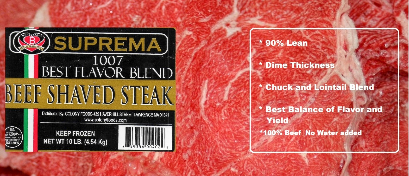 Suprema 1007 Shaved Steak Best Flavor 10#