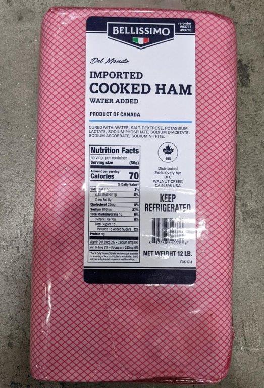 +Bellissimo 93717 Imported Ham WA 2/12#