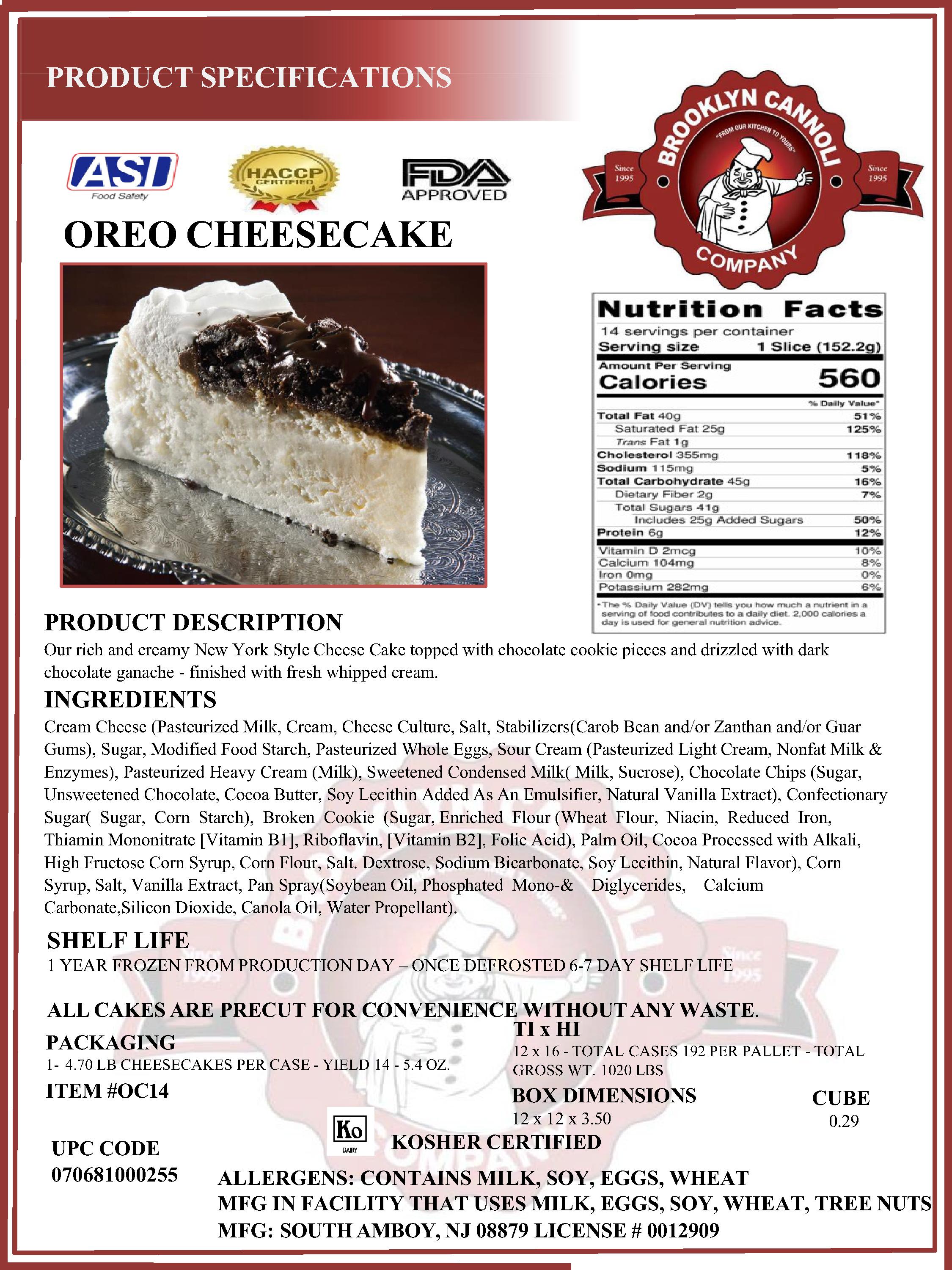 Brookl 33434 Cheesecake Oreo 1ct