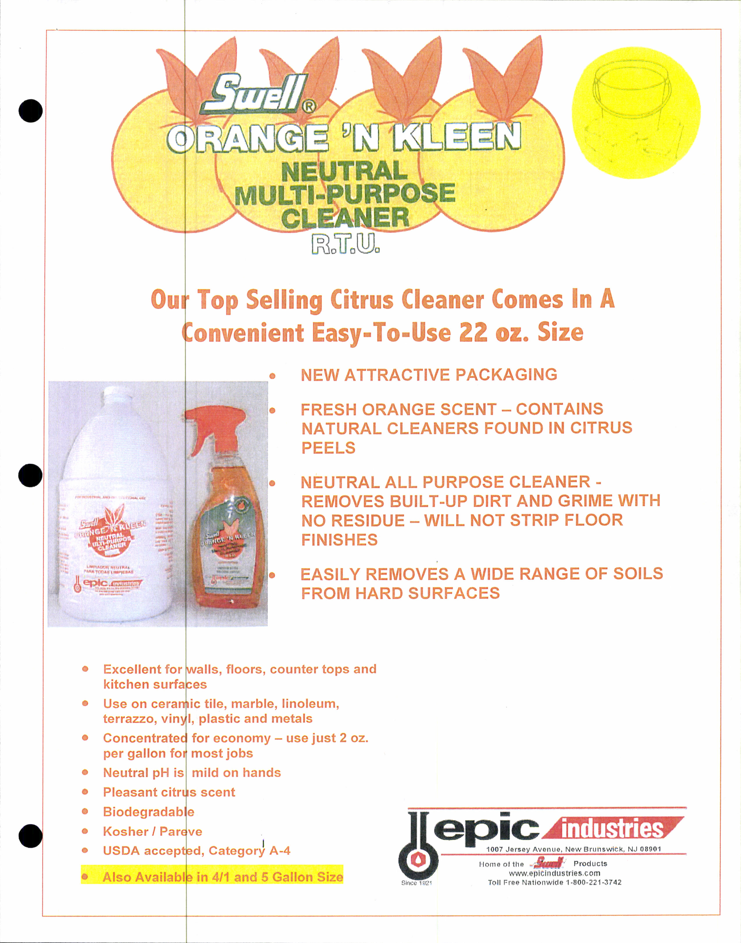 +Swell EP731004 Orange N Clean 4/1gl