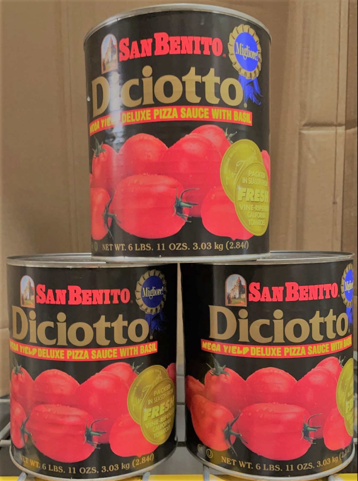 San Benito - Diciotto Pizza Sauce with Basil, 6/#10