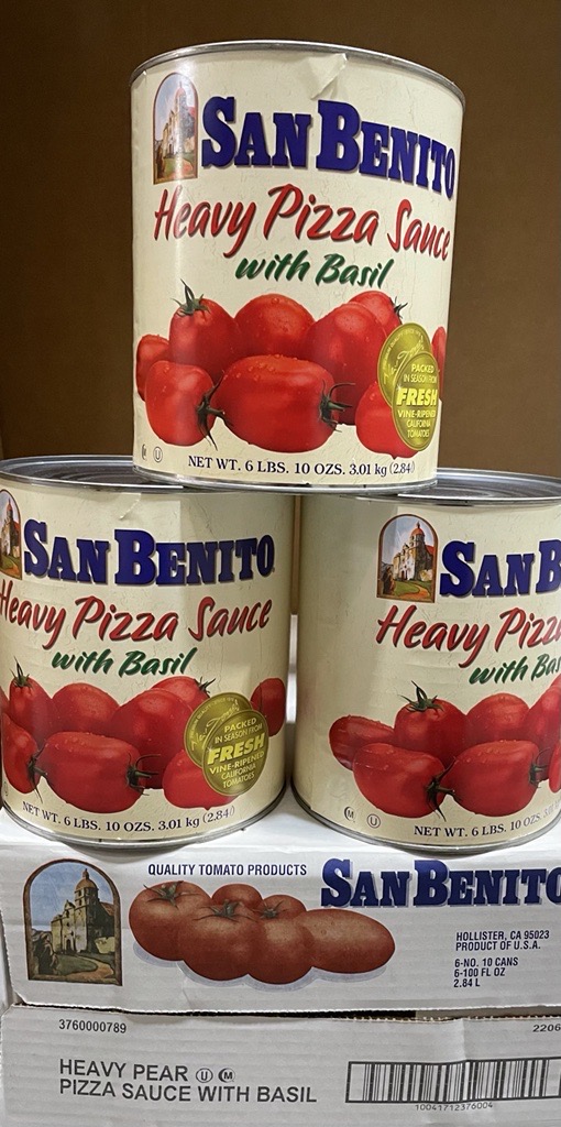 San Benito 18172 Pear Heavy Pizza Sauce with Basil 6/#10
