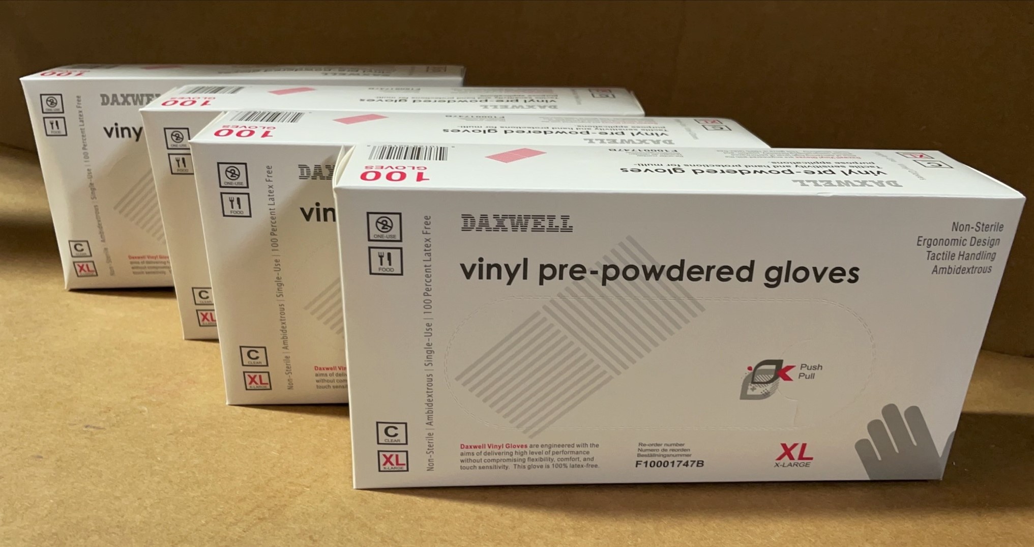 Daxwell - Vinyl pre-powdered Glove Extra-Large 10/100ct